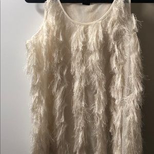 French Connection White  Fringe Tank